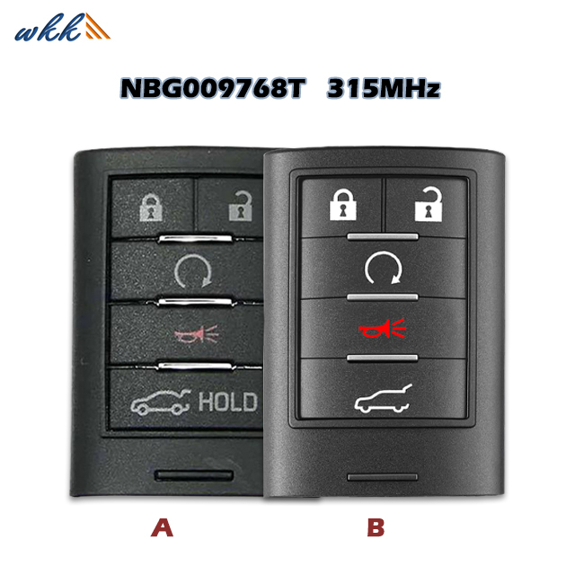 Smart Key Shell 4+1btn NBG009768T for Cadillac SRX / ATS