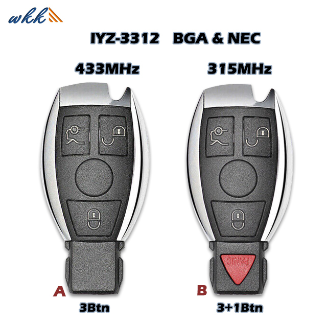 Smart Key Shell 3btn / 3+1btn IYZ-3312 For Benz